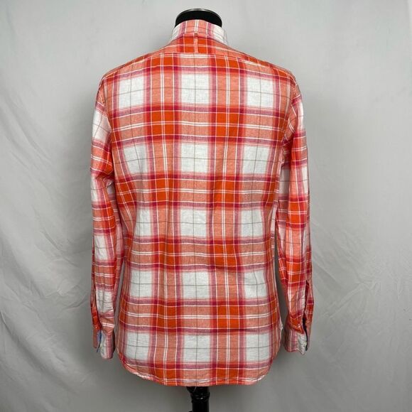 Banana Republic Slim Fit Lenin Blend Plaid Shirt - Men’s M - Picture 3 of 7
